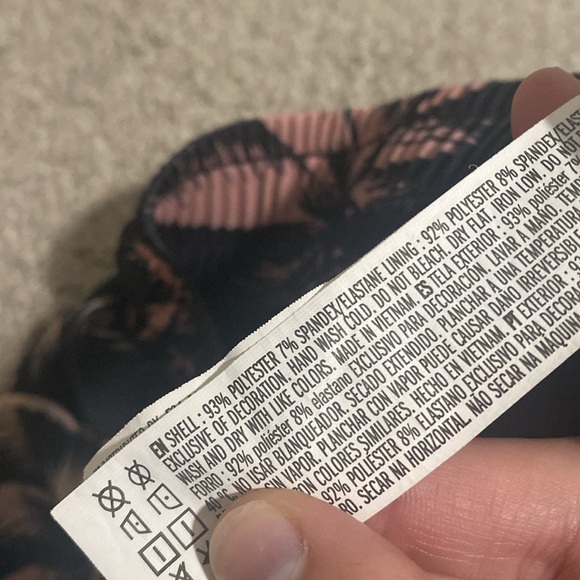 Forever 21 Short Shorts Black Pink Palm Trees Bike Shorts Built-In - Size L - Picture 3 of 4